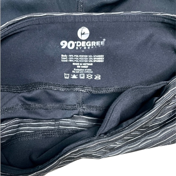 90 Degree By Reflex Gray & Black With Mesh Side Panels Leggings Small Gym - Picture 10 of 10